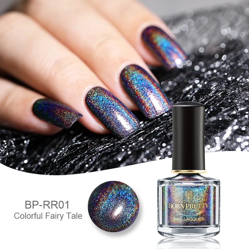 

BORN PRETTY 6ml Deluxe Holographic Nail Polish Shinny Laser Glitter Lacuquer Soak Off Manicure Nail Art Varnish Vernis Primer