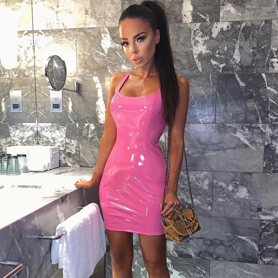 Women Party night Pink Secret lace up dress Beach Casual dress mujer Summer Sexy Club wear leather Bodycon Pu mini dresses
Women Party night Pink Secret lace up dress Beach Casual dress mujer Summer Sexy Club wear leather Bodycon Pu mini dresses