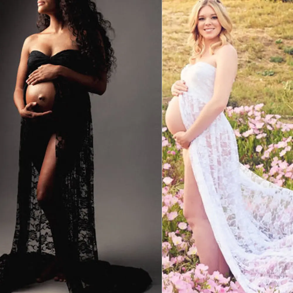 New Style Pregnant Women Front Split Long Maxi Maternity Dress Gown Photo Photography Prop Lace Strapless Dress 2018
New Style Pregnant Women Front Split Long Maxi Maternity Dress Gown Photo Photography Prop Lace Strapless Dress 2018