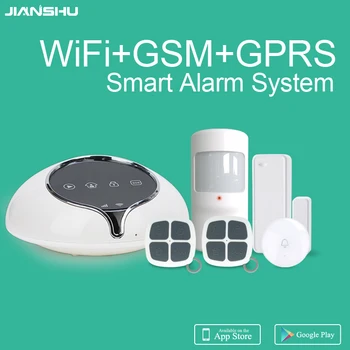JianShu S1 GSM Wifi smart home alarm APP control easy operation burglar alarm 100 wireless zone intruder alarm anti-theft alarm
JianShu S1 GSM Wifi smart home alarm APP control easy operation burglar alarm 100 wireless zone intruder alarm anti-theft alarm