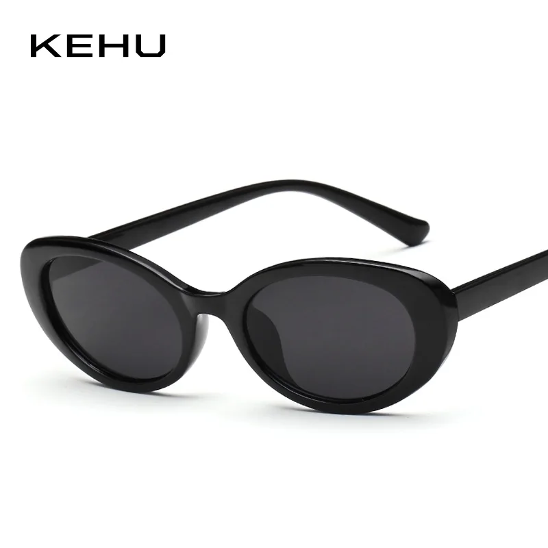 Фото Женские Овальные Солнцезащитные очки KEHU модные дизайнерские в ретро-оправе