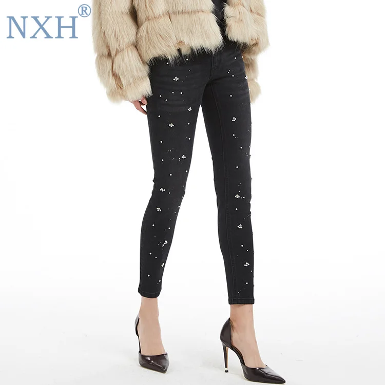 NXH New fashion jeans women Slim Ankle-length Pants high waisted skinny jeans woman bling bling distressed jeans black jeans 
NXH New fashion jeans women Slim Ankle-length Pants high waisted skinny jeans woman bling bling distressed jeans black jeans