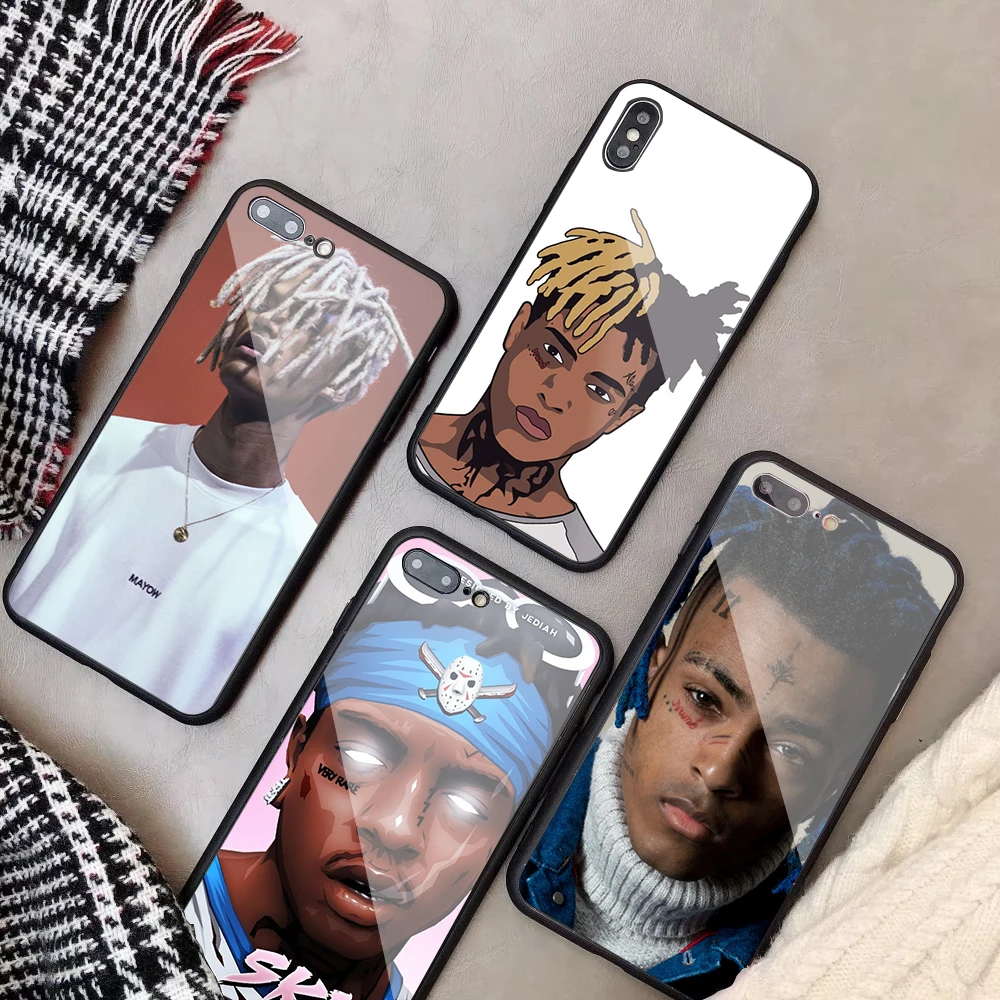 Rap Singer XXXTentacion MC закаленное стекло телефон чехол для iPhone 6 plus 7 8 5 5S 5C SE X XS XR Max |