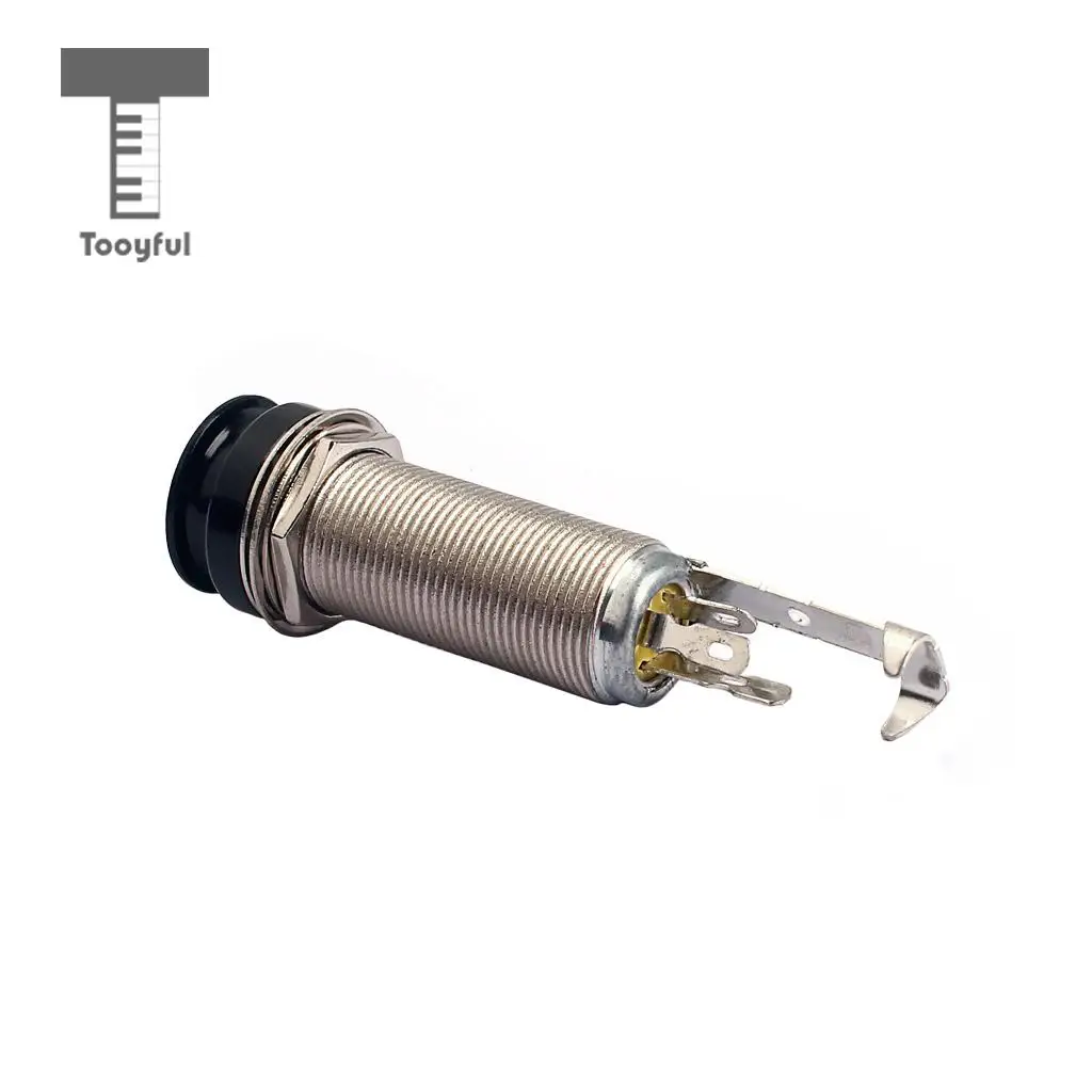Tooyful Cylinder Guitar End Pin Output Jack 1/4'' Stereo Jack Socket for Guitar Bass Mandolin