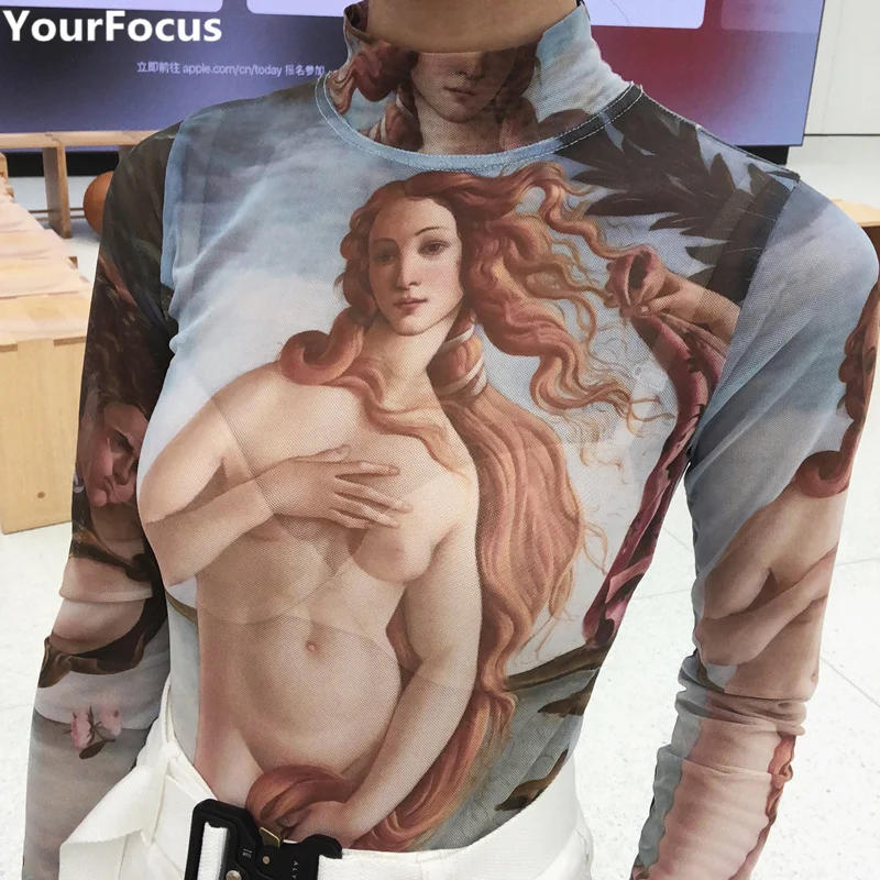 Harajuku vintage ins hot Greek mythology pattern printing Venus goddess of love long sleeve mesh fabric women tshirts tee YQ-891
Harajuku vintage ins hot Greek mythology pattern printing Venus goddess of love long sleeve mesh fabric women tshirts tee YQ-891