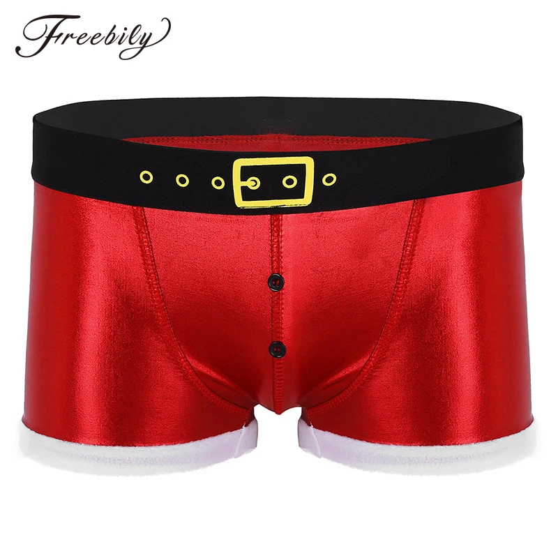 Male Mens Red Christmas Underwear Faux Leather Printed Belt Pattern Christmas Holiday Santa Claus Cosplay Costume Boxer Shorts
Male Mens Red Christmas Underwear Faux Leather Printed Belt Pattern Christmas Holiday Santa Claus Cosplay Costume Boxer Shorts