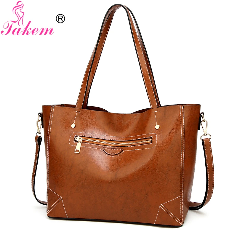 TAKEM 2019 Women Brown Handbags Women's Leather Shoulder Messenger Bag Casual Tote Bags Female Luxury Brand Designer Top-Handle
TAKEM 2019 Women Brown Handbags Women's Leather Shoulder Messenger Bag Casual Tote Bags Female Luxury Brand Designer Top-Handle
