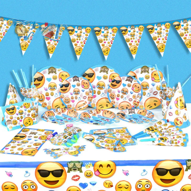 Smile emoji theme party set kids birthday favor emoji plates cups napkins party hats tablecloth emoji theme party decoration
Smile emoji theme party set kids birthday favor emoji plates cups napkins party hats tablecloth emoji theme party decoration