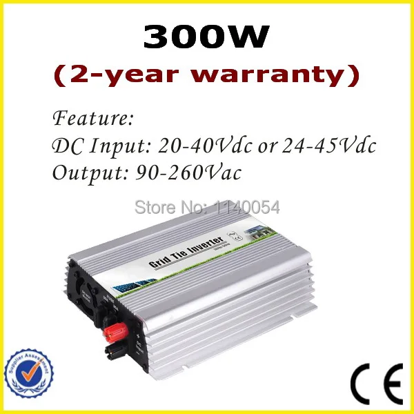 300W Grid Tie Inverter, 20-45V DC to AC 90-260V Pure Sine Wave Inverter for 24V 30V 36V Solar Module with 2-year warranty
300W Grid Tie Inverter, 20-45V DC to AC 90-260V Pure Sine Wave Inverter for 24V 30V 36V Solar Module with 2-year warranty