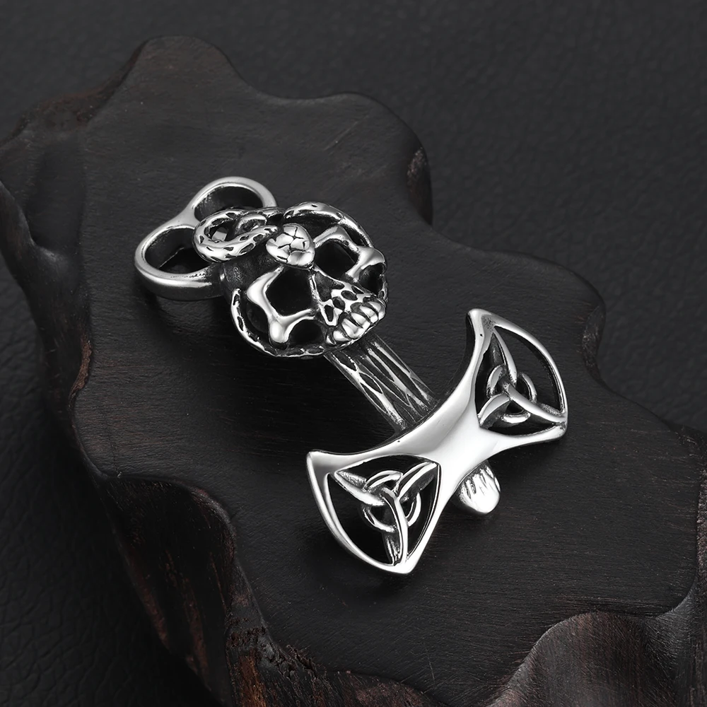 Stainless Steel Viking Thor Hammer Hooks Snake Skull Double Hole 6mm Bracelet Jewelry Making Findings DIY Supplies Accessories
Stainless Steel Viking Thor Hammer Hooks Snake Skull Double Hole 6mm Bracelet Jewelry Making Findings DIY Supplies Accessories