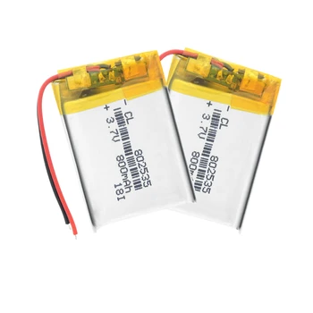 3.7V lithium battery 800MAH polymer battery 802535 For GPS MP3 MP4 MP5 LED Light PDA speakers small toy Rechargeable Li-ion Cell
3.7V lithium battery 800MAH polymer battery 802535 For GPS MP3 MP4 MP5 LED Light PDA speakers small toy Rechargeable Li-ion Cell