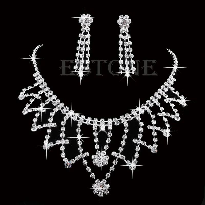 Wedding Bride Bridesmaid Crystal Rhinestone Necklace Earring Prom Jewellery Sets
Wedding Bride Bridesmaid Crystal Rhinestone Necklace Earring Prom Jewellery Sets
