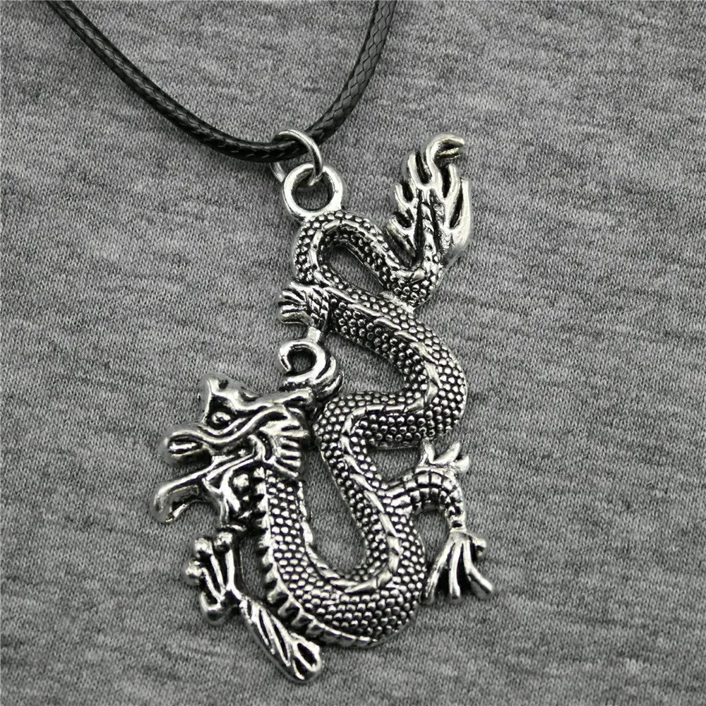 Vintage 2019 Leather Chain Necklace Pendant 54x33mm Dragon Antique Silver Color Necklace Vintage Accessories
Vintage 2019 Leather Chain Necklace Pendant 54x33mm Dragon Antique Silver Color Necklace Vintage Accessories
