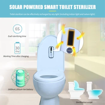UV Sterilization Toilet Light Motion Sensor Activated Rechargeable Solar Power Automatic Toilet Lid Sterilizer
UV Sterilization Toilet Light Motion Sensor Activated Rechargeable Solar Power Automatic Toilet Lid Sterilizer