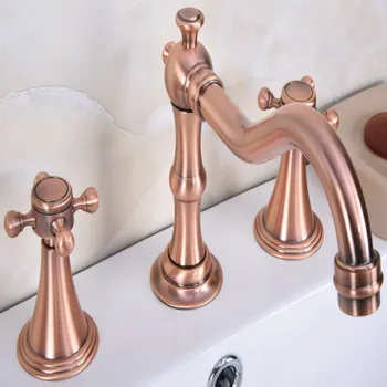 Antique Red Copper Widespread Dual Handle Bathroom Washing Basin Mixer Taps Deck Mounted 3 Holes Lavatory Sink Faucet arg073
Antique Red Copper Widespread Dual Handle Bathroom Washing Basin Mixer Taps Deck Mounted 3 Holes Lavatory Sink Faucet arg073