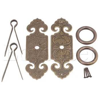 2 x Door Drawer U-shaped Needle Brass Face Plate Pull 10 x 3.2cm Bronze