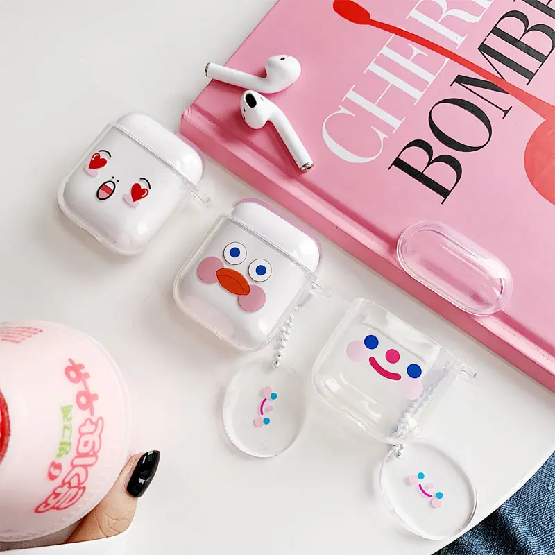 Cute Cartoon expression Clear tpu soft Case for Apple Airpods Headphone Cover Heart Smile Face Earphone Box Storage Bags case
Cute Cartoon expression Clear tpu soft Case for Apple Airpods Headphone Cover Heart Smile Face Earphone Box Storage Bags case