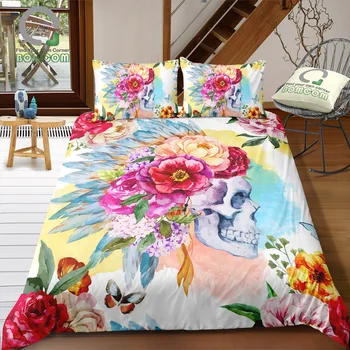 BOMCOM 3D Digital Printing Duvet cover set feathers war bonnet watercolor skull head flower Bedding Set 100% Microfiber
BOMCOM 3D Digital Printing Duvet cover set feathers war bonnet watercolor skull head flower Bedding Set 100% Microfiber