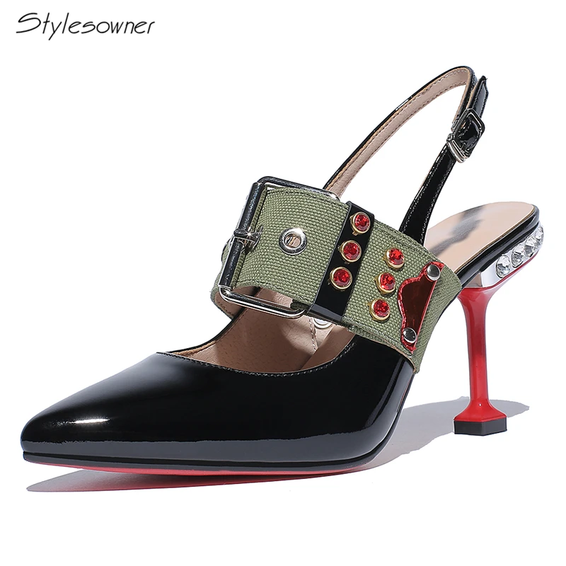 Stylesowner Pointed Women's Shoes Hollow Summer New Ladies Shoes Bling Bling Rhinestone Sandals Fashion Belt Buckle High Heels
Stylesowner Pointed Women's Shoes Hollow Summer New Ladies Shoes Bling Bling Rhinestone Sandals Fashion Belt Buckle High Heels