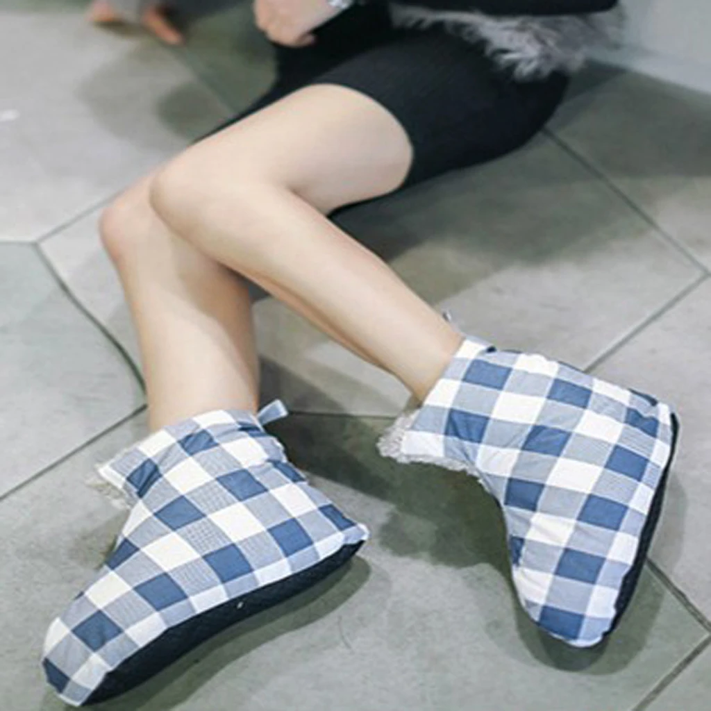 Unisex Cotton Duvet Duck Down Slippers Boots Soft Warm Feet Cover for Camping Tent Sleeping Bag Footwear