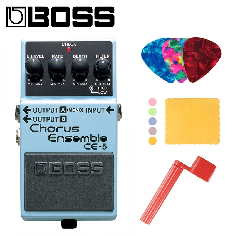 

Boss CE-5 Stereo Chorus Ensemble Guitar Pedal Bundle with Picks, Polishing Cloth and Strings Winder