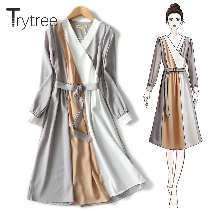 Trytree Spring Summer Dress Women Casual Polyester and Cotton Striped Parchwork colors A-line Dress Sashes Knee-Length Dress
Trytree Spring Summer Dress Women Casual Polyester and Cotton Striped Parchwork colors A-line Dress Sashes Knee-Length Dress