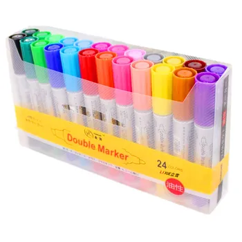 24Color Double Head Watercolor Art Marker Nontoxic Brush Pen For Drawing Painting Permanent Sketch Manga Art Supplies Stationery
24Color Double Head Watercolor Art Marker Nontoxic Brush Pen For Drawing Painting Permanent Sketch Manga Art Supplies Stationery