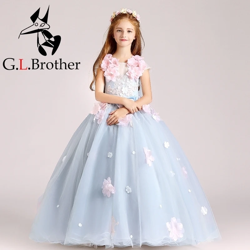 Floral Princess Girl's Ball Gown Dress Appliques Catwalk Wedding Party Gowns Communion Birthday Banquet Vestidos For Girl JF538 
Floral Princess Girl's Ball Gown Dress Appliques Catwalk Wedding Party Gowns Communion Birthday Banquet Vestidos For Girl JF538