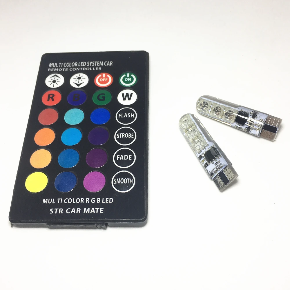 T10 LED RGB 5050 SMD Signal Lamp Car Interior Decorative Lights Car RGB LED 12V Reading Wedge Light for Auto Remote Controller
T10 LED RGB 5050 SMD Signal Lamp Car Interior Decorative Lights Car RGB LED 12V Reading Wedge Light for Auto Remote Controller