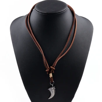 Vintage Punk Brown Leather Spike Necklace Zinc Alloy Bull Horn Design Man Jewelry Ethnic Pendants Necklaces for Men and Women 
Vintage Punk Brown Leather Spike Necklace Zinc Alloy Bull Horn Design Man Jewelry Ethnic Pendants Necklaces for Men and Women