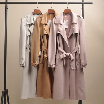 Korean outwear lady trench coats casual pure color suede coats women's long windbreaker female overcoat spring coats women
Korean outwear lady trench coats casual pure color suede coats women's long windbreaker female overcoat spring coats women