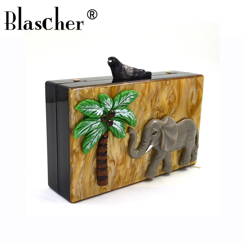 Blascher New Fashion Women Bag Party Wedding Evening Pack Pearl Acrylic Cartoon Three-dimensional Elephant Clutch Handbag LA19
Blascher New Fashion Women Bag Party Wedding Evening Pack Pearl Acrylic Cartoon Three-dimensional Elephant Clutch Handbag LA19