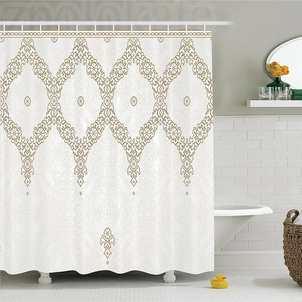 Moroccan Decor Extra Long Shower Curtain Decorative Ornate Background with Traditional Soft Colored Eastern Element and Pattern
Moroccan Decor Extra Long Shower Curtain Decorative Ornate Background with Traditional Soft Colored Eastern Element and Pattern
