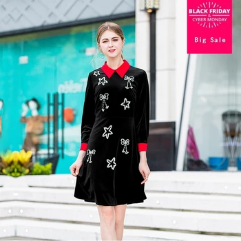 Hot Sales Spring Autumn Elegant Lady hit color cartoon Velvet beading Dress Women sequined stitching Dress wj2884 dropship
Hot Sales Spring Autumn Elegant Lady hit color cartoon Velvet beading Dress Women sequined stitching Dress wj2884 dropship