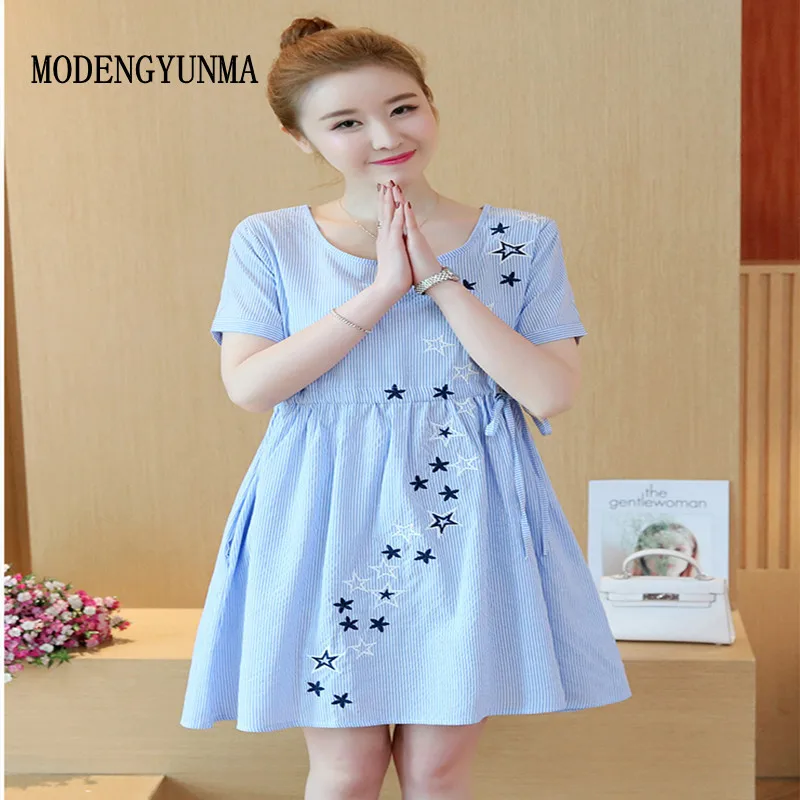 MODENGYUNMA Maternity Embroidery dres Summer Striped Maternity Cotton Dress for Pregnant Women Clothes Pregnancy Clothing vestid
MODENGYUNMA Maternity Embroidery dres Summer Striped Maternity Cotton Dress for Pregnant Women Clothes Pregnancy Clothing vestid