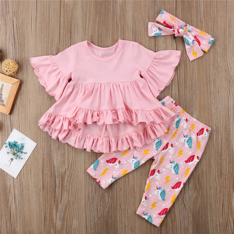 New Cute Kids Baby Girls Ruffles Unicorn Outfits 2pcs Short Sleeve T-shirt Tops+Pants Summer Children Clothes Set
New Cute Kids Baby Girls Ruffles Unicorn Outfits 2pcs Short Sleeve T-shirt Tops+Pants Summer Children Clothes Set