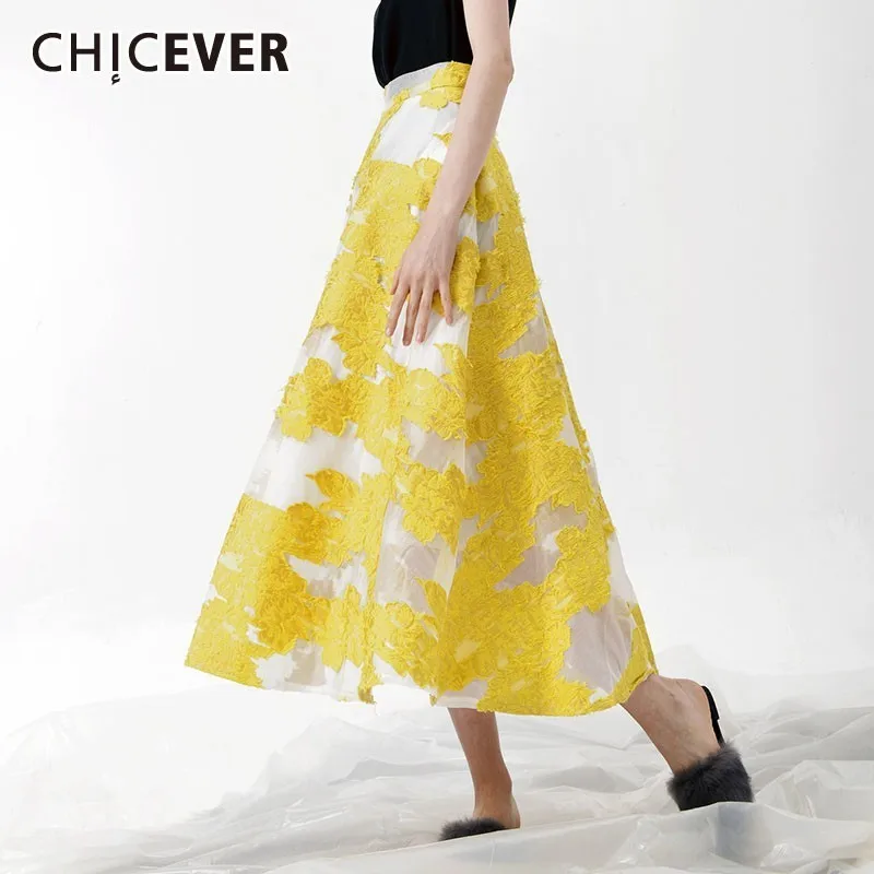 CHICVER Embroidery Skirt For Women Mesh Patchwork High Waist Zipper Long Skirts Female Elegant Large Size Summer 2019 Fashion
CHICVER Embroidery Skirt For Women Mesh Patchwork High Waist Zipper Long Skirts Female Elegant Large Size Summer 2019 Fashion