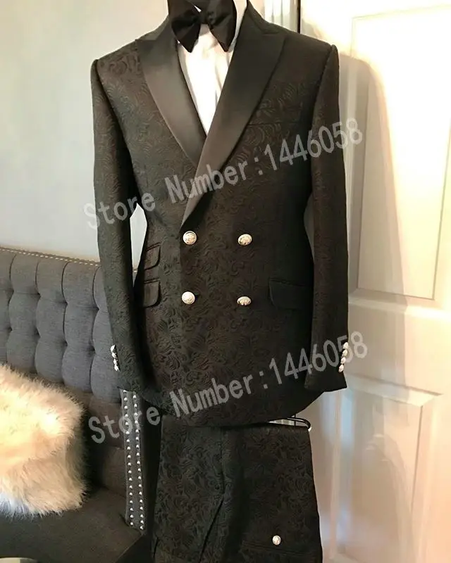 2019 Brand Prom Blazer Tailor Made Suits For Men 2 Piece Black Paisley Double Breasted Groom Tuxedo Men Suit For Wedding Suits
2019 Brand Prom Blazer Tailor Made Suits For Men 2 Piece Black Paisley Double Breasted Groom Tuxedo Men Suit For Wedding Suits