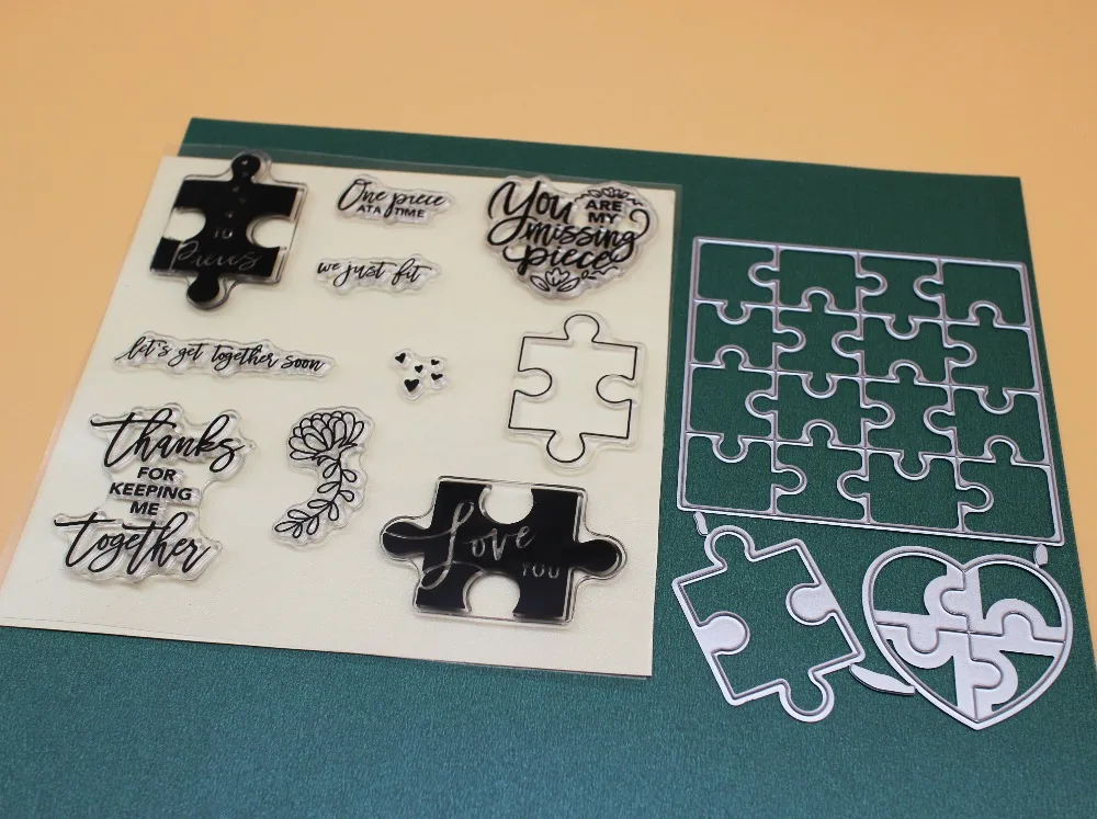 Jigsaws Metal Cutting Dies&Transparent Stamp Check&Heart Die Knife for Paper Card Crafts cutting die stamp set for Scrapbook
Jigsaws Metal Cutting Dies&Transparent Stamp Check&Heart Die Knife for Paper Card Crafts cutting die stamp set for Scrapbook