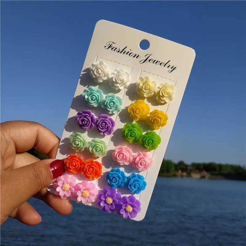 28 Pairs/lot Resin Starfish Flower & Heart Stud Earring Set for Girls Summer Glitter Slipper Bear Strawberry Cherry Ear Studs
28 Pairs/lot Resin Starfish Flower & Heart Stud Earring Set for Girls Summer Glitter Slipper Bear Strawberry Cherry Ear Studs