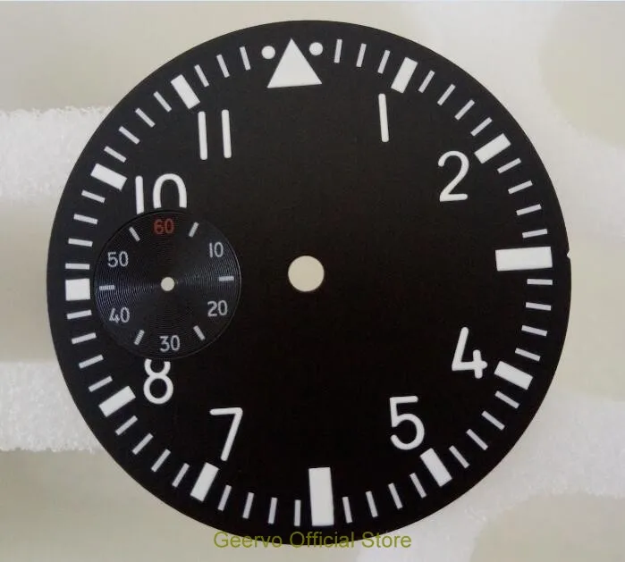 38.9mm GEERVO fashion sterile luminous Number black dial fit 6497 movement Men's watch dial 01
38.9mm GEERVO fashion sterile luminous Number black dial fit 6497 movement Men's watch dial 01