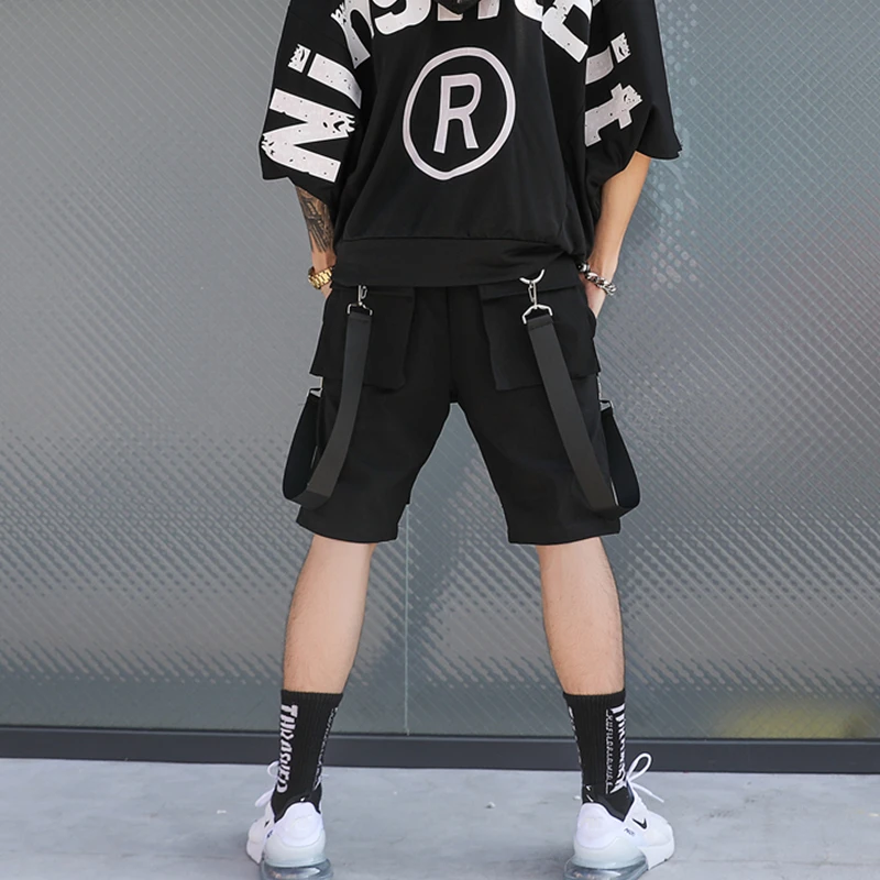 2019 Hip Hop Summer Men's Black Ribbons Streetwear Bermuda Zipper Pockets Shorts Male Punk Casual Knee Length Short SweatPants
2019 Hip Hop Summer Men's Black Ribbons Streetwear Bermuda Zipper Pockets Shorts Male Punk Casual Knee Length Short SweatPants