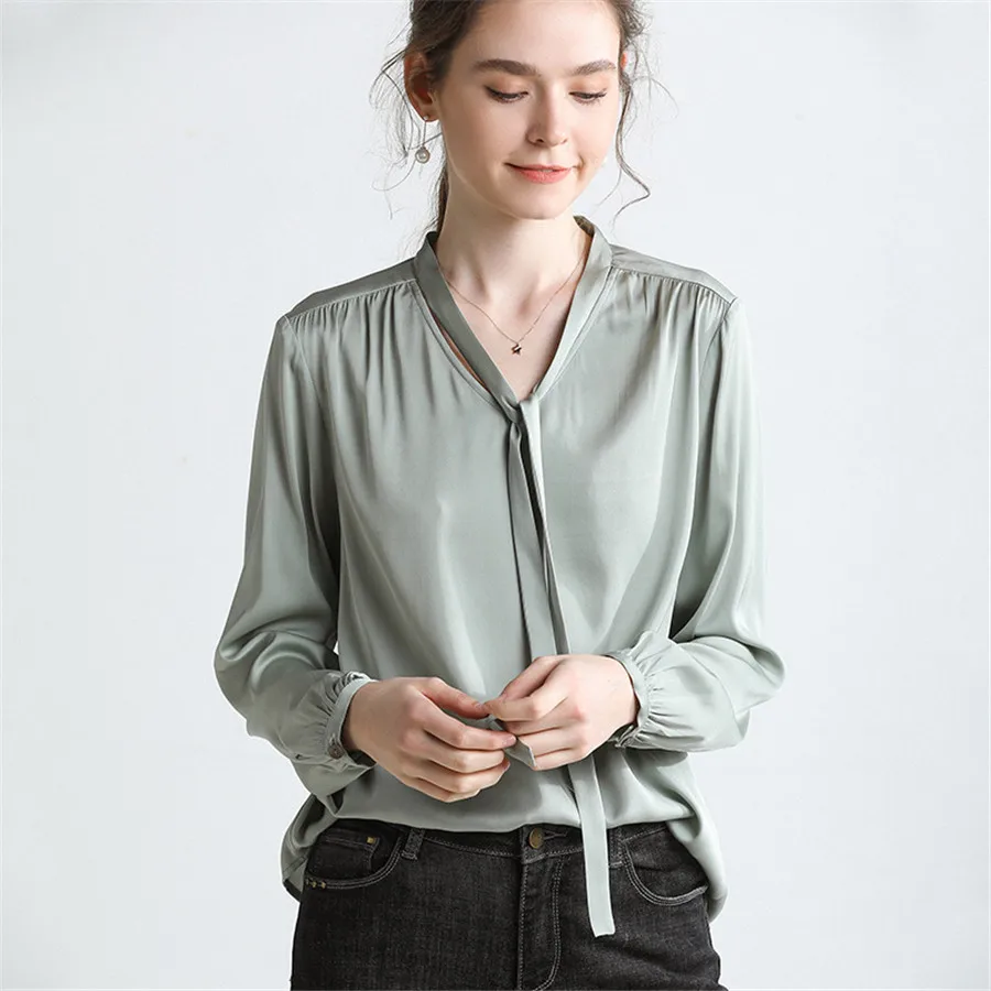 Hodisytian Fashion Women Blouse Shirts Natural Silk Elegant Casual Slim Fit Tunic Female Tops Blouse Long Sleeve Blusas Femme
Hodisytian Fashion Women Blouse Shirts Natural Silk Elegant Casual Slim Fit Tunic Female Tops Blouse Long Sleeve Blusas Femme
