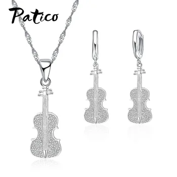 925 Sterling Silver Souvenir Party Gift Latest Cute Generous Little Violin Necklace Earrings And Cubic Zirconia
925 Sterling Silver Souvenir Party Gift Latest Cute Generous Little Violin Necklace Earrings And Cubic Zirconia