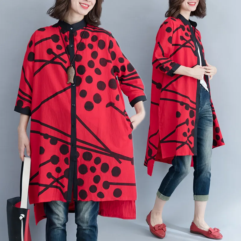 BIG SIZE New Spring Autumn Women Fashion Elegant Dots Tops Ladies Female Plus Large Long Loose Split Irregular Blouse Shirt
BIG SIZE New Spring Autumn Women Fashion Elegant Dots Tops Ladies Female Plus Large Long Loose Split Irregular Blouse Shirt