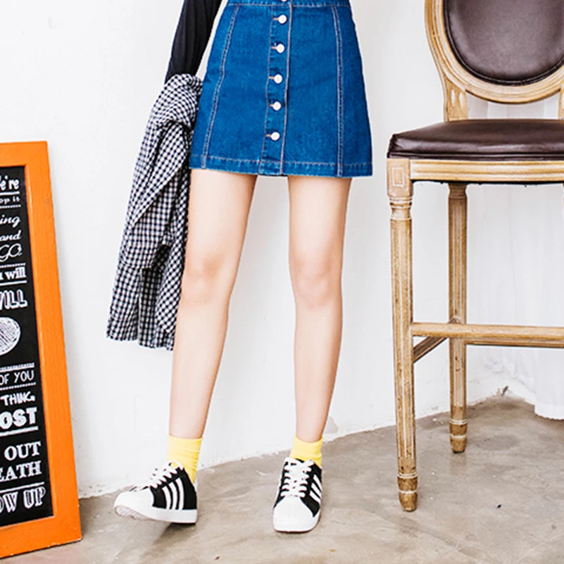 2018 Summer Sexy Womens Vintage A-line Pencil Jeans Skirt Front Button Denim Skirt Female Ladies Casual Falda High Waist Girls
2018 Summer Sexy Womens Vintage A-line Pencil Jeans Skirt Front Button Denim Skirt Female Ladies Casual Falda High Waist Girls