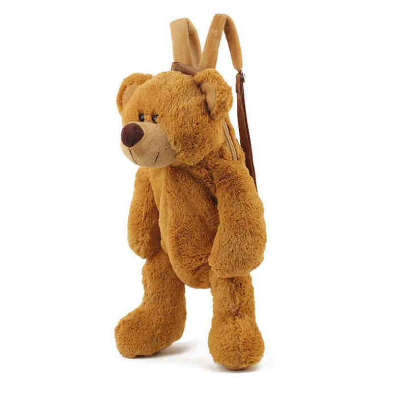 40 см Детский милый плюшевый игрушечный рюкзак с мультяшным коричневым медведем
