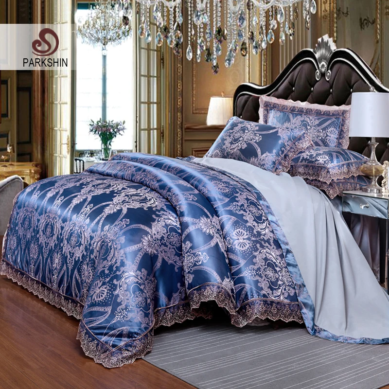 Parkshin Luxury Satin Jacquard Blue Bedding Set Duvet Cover Bed Sheet Pillowcase Silk Bed Linen Bedspread Double Queen King
Parkshin Luxury Satin Jacquard Blue Bedding Set Duvet Cover Bed Sheet Pillowcase Silk Bed Linen Bedspread Double Queen King
