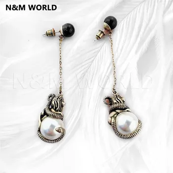 Fashion Retro Animal Lion Head Pearl Dangle Earrings Tassel Earrings Jewelry For Women Girls Wedding Birthday Loverly Gift
Fashion Retro Animal Lion Head Pearl Dangle Earrings Tassel Earrings Jewelry For Women Girls Wedding Birthday Loverly Gift