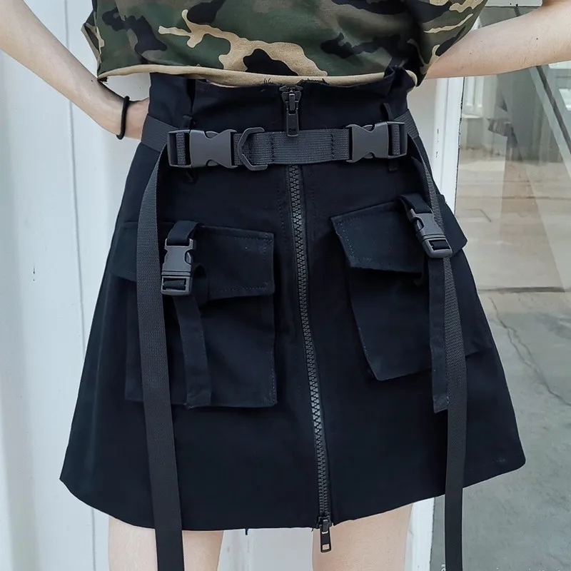 High Waist Pocket Skirt Woman Split Joint Fashion Safari Style Street Casual Short Summer A Line Skirts
High Waist Pocket Skirt Woman Split Joint Fashion Safari Style Street Casual Short Summer A Line Skirts